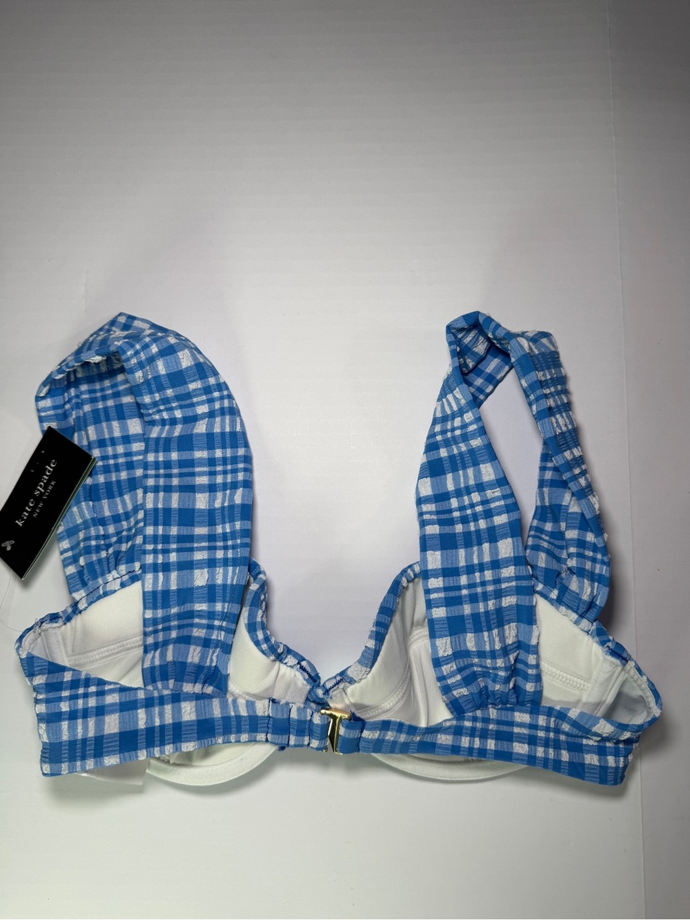 kate spade Blue and White Check Underwire Bra Top - Picture 5 of 5